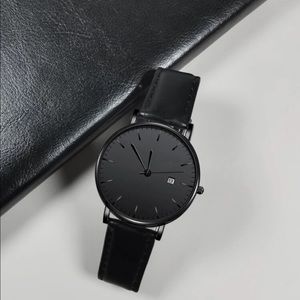 Mens fashion classic watch black on black